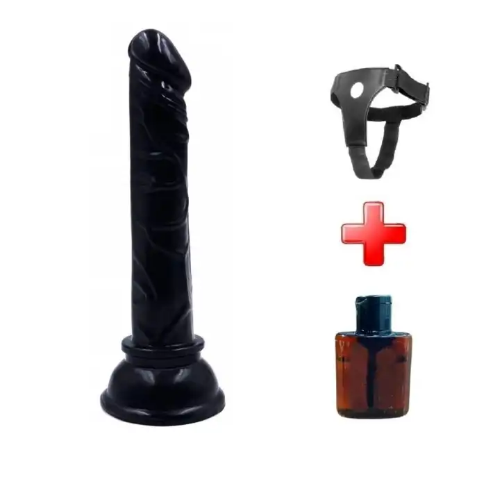 13 cm Belden Bağlamalı Testissiz Vantuzlu Realistik Zenci Penis Dildo - vomentrend.com