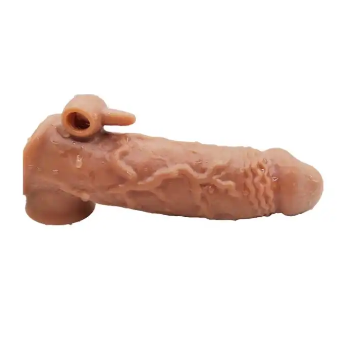 15 cm Titreşimli Realistik Penis Kılıfı - vomentrend.com