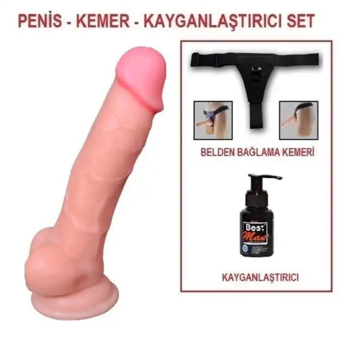 17 cm Belden Bağlamalı Realistik Dildo Penis Set - vomentrend.com