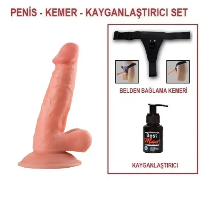 17 cm Belden Bağlamalı Realistik Vantuzlu Dildo Penis - vomentrend.com