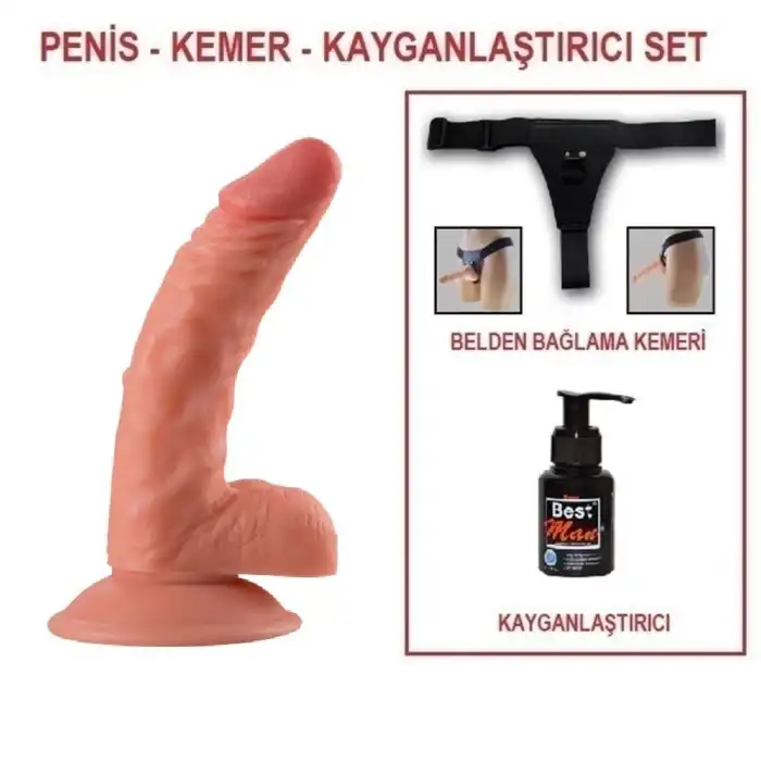 18 cm Belden Bağlamalı Realistik Vantuzlu Dildo Penis - vomentrend.com