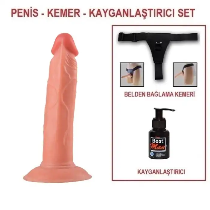 19 cm Belden Bağlamalı Realistik Vantuzlu Testissiz Dildo Penis - vomentrend.com