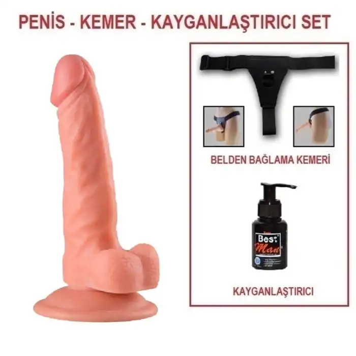 19,5 cm Belden Bağlamalı Realistik Vantuzlu Dildo Penis - vomentrend.com