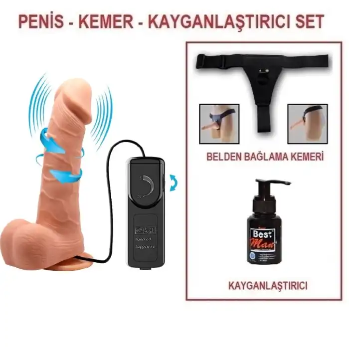 20 cm Kumandalı Belden Bağlamalı 360° Oynar Başlı Titreşimli Vibratör - vomentrend.com