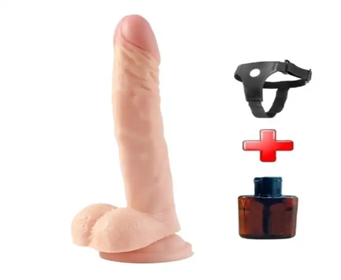 20 cm Belden Bağlamalı Realistik Vantuzlu Dildo Penis - vomentrend.com