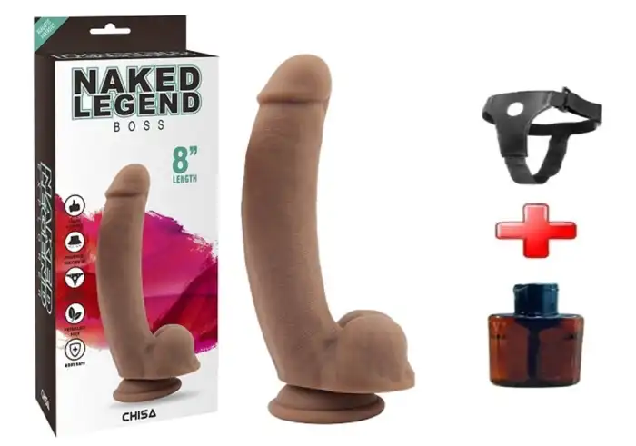 20,5 cm Belden Bağlamalı Gerçekçi Melez Dildo Penis -Boss - vomentrend.com