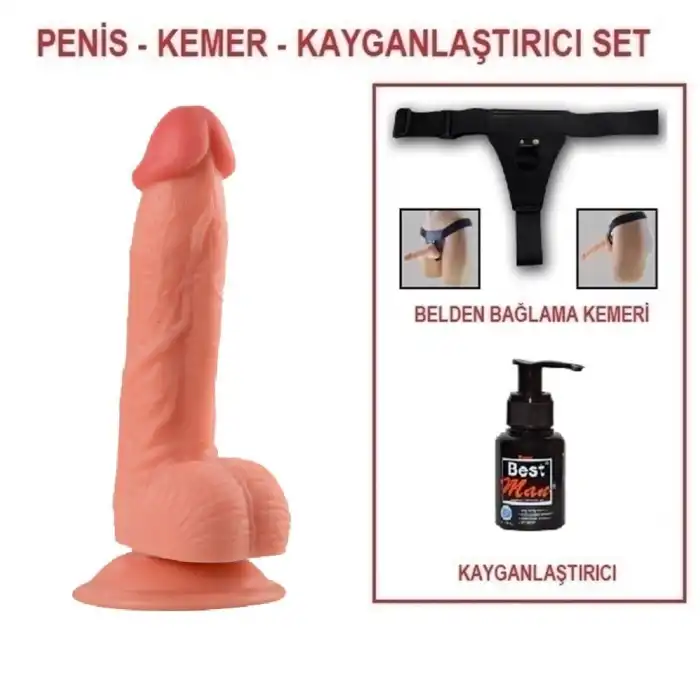 21 cm Belden Bağlamalı Realistik Vantuzlu Dildo Penis - vomentrend.com