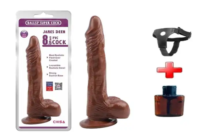 21,5 cm Belden Bağlamalı Gerçekçi Melez Dildo Penis - vomentrend.com