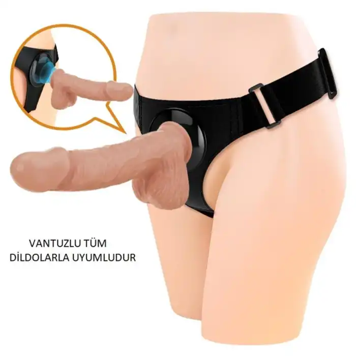 21,8 cm Belden Bağlamalı İçi Dolu Strapon Penis - vomentrend.com