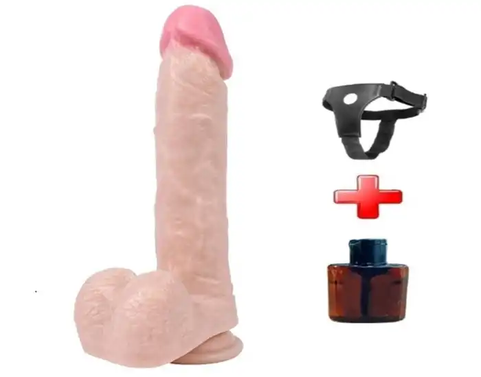 22 cm Belden Bağlamalı Realistik Vantuzlu Dildo Penis - vomentrend.com