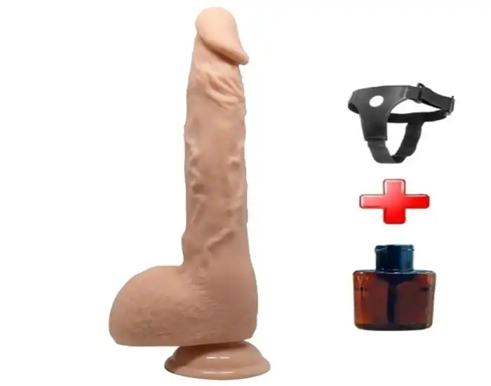 24 cm Belden Bağlamalı Realistik Vantuzlu Dildo Penis - vomentrend.com