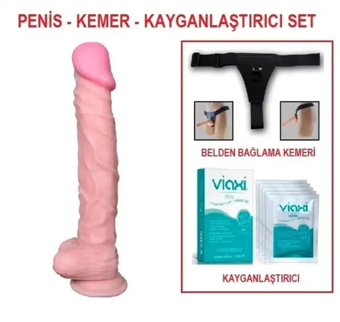 25 cm Belden Bağlamalı Realistik Dildo Penis Set - vomentrend.com