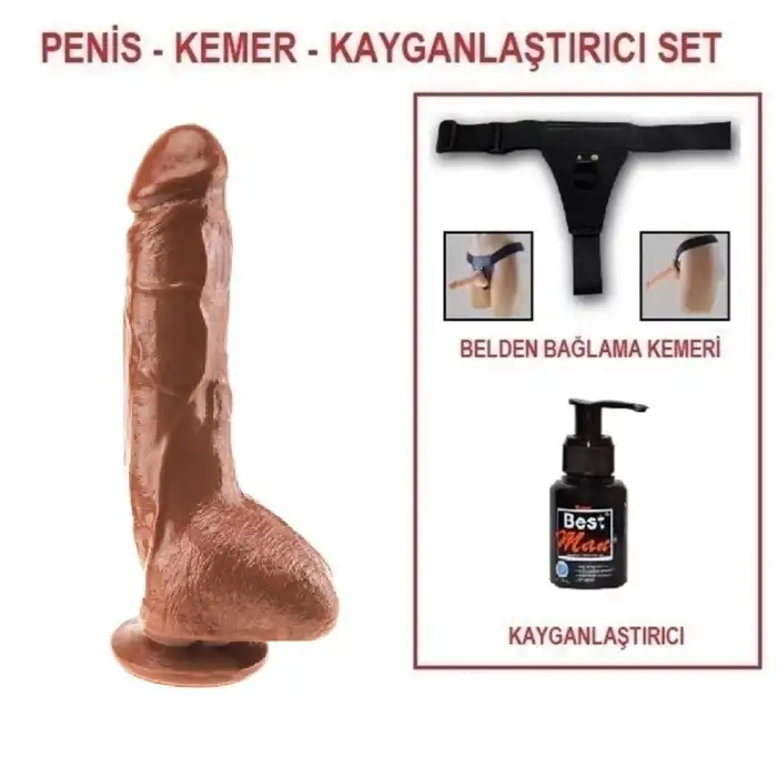 25 cm Belden Bağlamalı Realistik Vantuzlu Melez Dildo Penis - vomentrend.com