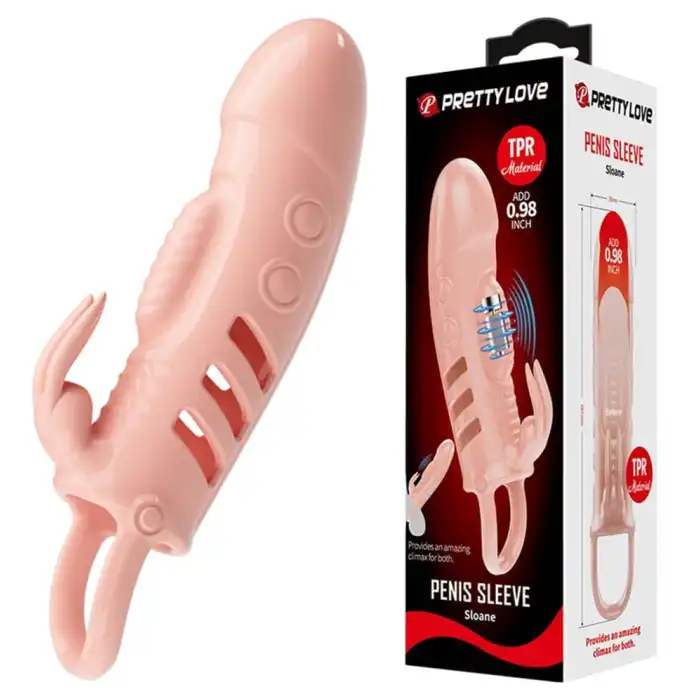 2,5 cm Dolgu Uzatmalı Titreşimli Penis Kılıfı Prezervatif Vibratör - vomentrend.com