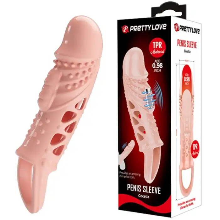 2,5 cm Dolgu Uzatmalı Titreşimli Penis Kılıfı Prezervatif Vibratör - vomentrend.com