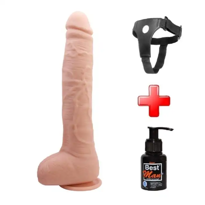 27 cm Belden Bağlamalı Büyük Boy Realistik Vantuzlu Dildo Penis - vomentrend.com