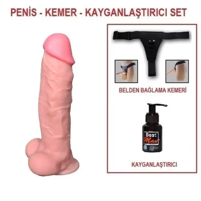 27 cm Belden Bağlamalı Realistik Dildo Penis - J. King - vomentrend.com