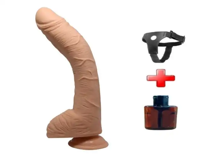 28 cm Belden Bağlamalı Gerçekçi Kalın Dildo Penis - Alex - vomentrend.com