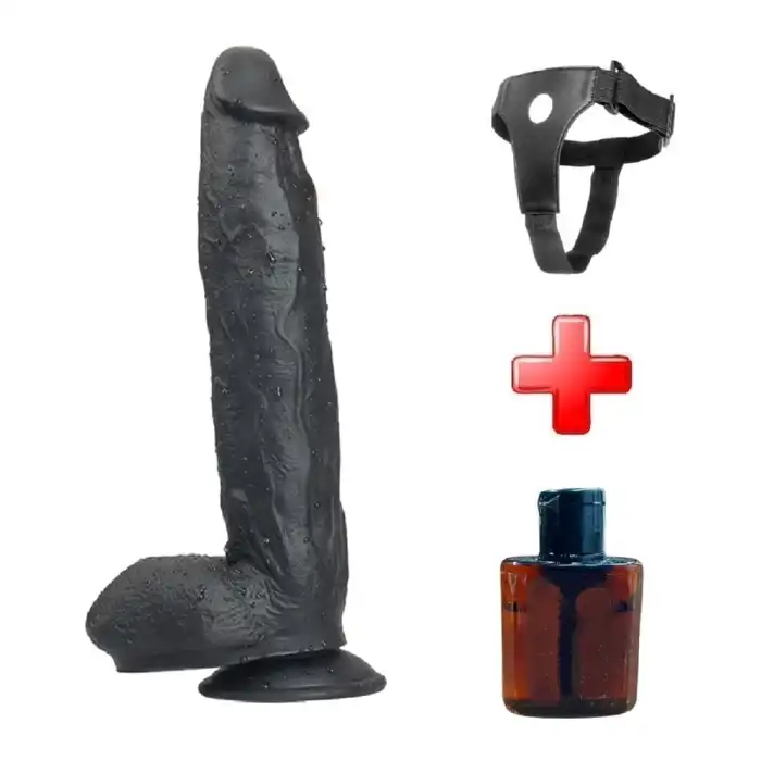 31 cm Belden Bağlamalı Vantuzlu Realistik Zenci Penis Dildo - vomentrend.com