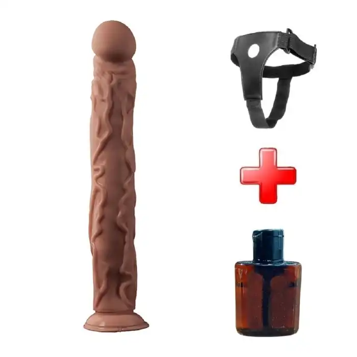 35 cm Belden Bağlamalı Gerçekçi Uzun Kalın Dildo Penis - vomentrend.com