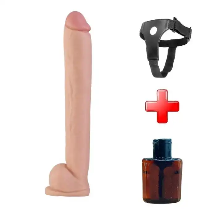 40 cm Belden Bağlamalı Gerçekçi Kalın Dildo Penis - Bernie - vomentrend.com