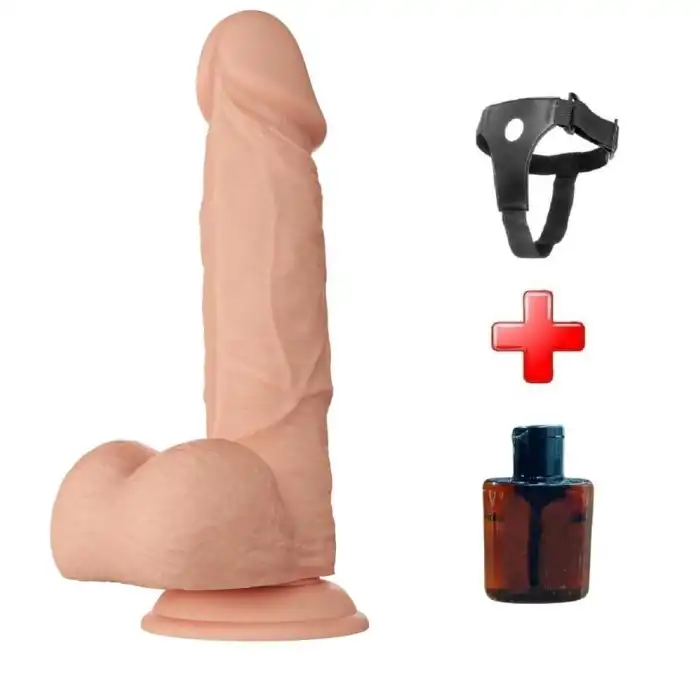 Belden Bağlamalı 21.8 cm Gerçekçi Kalın Dildo Penis - Bahamut - vomentrend.com