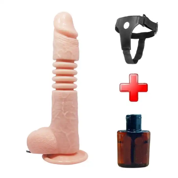 Belden Bağlamalı 22 cm İleri Geri Hareketli Gerçekçi Silikon Penis - vomentrend.com