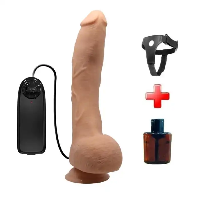 Belden Bağlamalı 27 cm Titreşimli Gerçekçi Kalın Dildo Penis - Jack - vomentrend.com