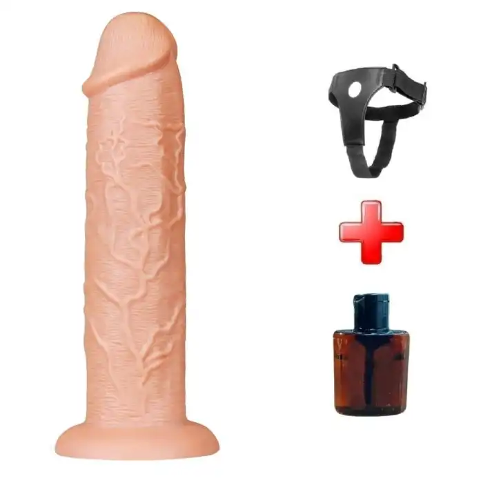 Belden Bağlamalı 28 cm Gerçekçi Testissiz Kalın Dildo Penis - vomentrend.com