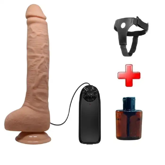 Belden Bağlamalı 28 cm Titreşimli Gerçekçi Kalın Dildo Penis - Dick - vomentrend.com