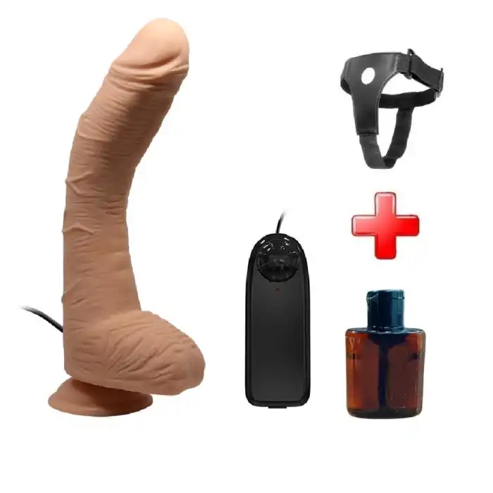 Belden Bağlamalı 28 cm Titreşimli Gerçekçi Kalın Dildo Penis - Alex - vomentrend.com