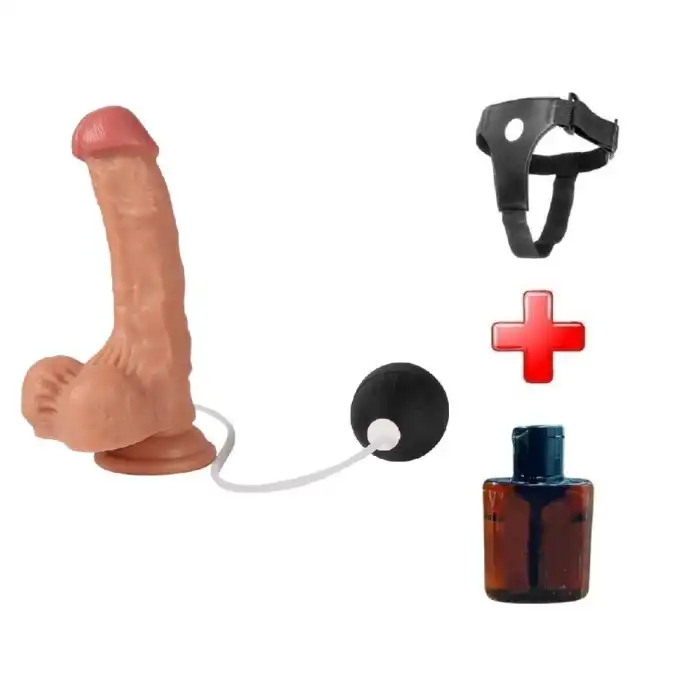 Belden Bağlamalı Su Fışkırtmalı Vantuzlu Ten Dokulu 18 cm Penis - vomentrend.com