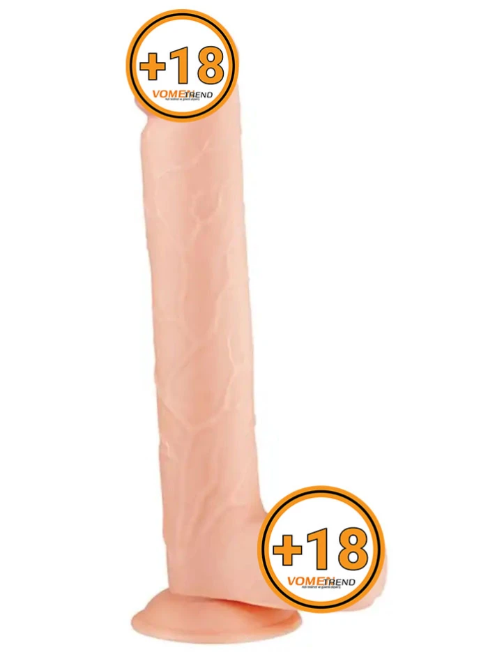 Gerçekçi Penis Dokulu 28 cm Büyük Boy Vantuzlu Dildo - vomentrend.com