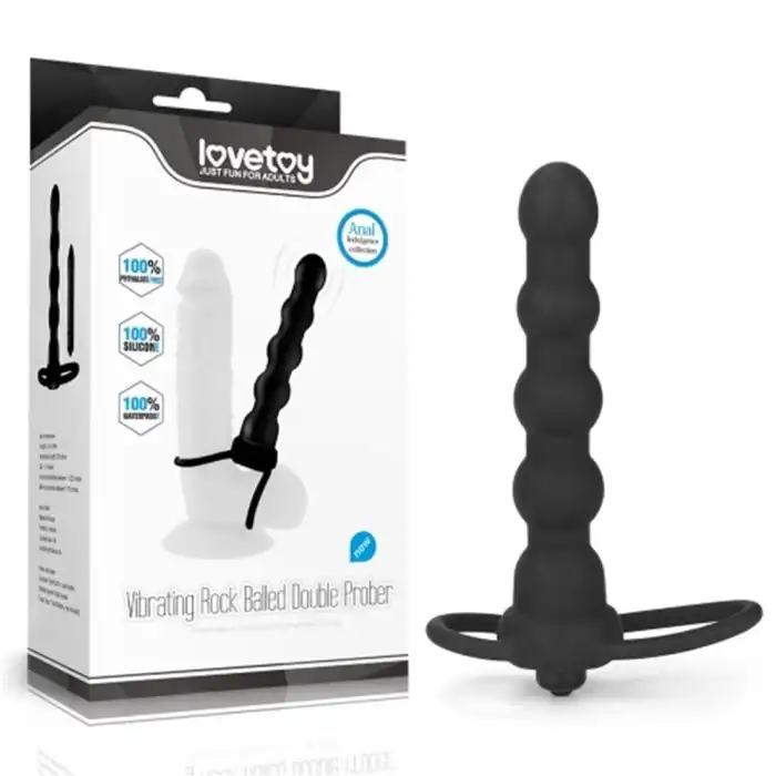 Çift Kavrama Halkalı Titreşimli 14 cm Anal Plug Vibratör Mastürbatör - vomentrend.com