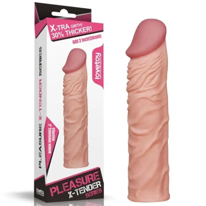 Nature Extender 5 cm Dolgulu Premium Ten Rengi Silikon Penis Kılıfı - vomentrend.com