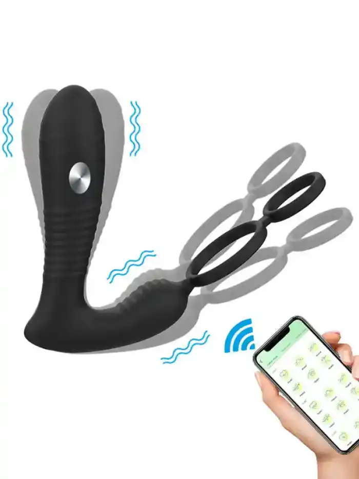 NOXXX Elektro Şoklu Penis Halkalı APP Control Anal Vibratör - vomentrend.com