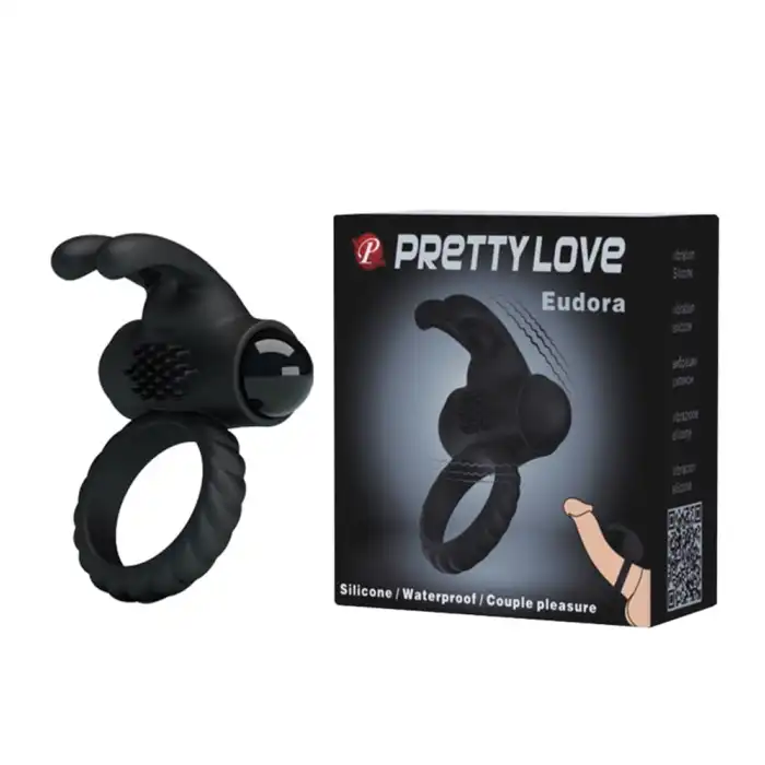 Pretty Love Klitoral Uyarıcılı Titreşimli Tavşan Penis Halkası - vomentrend.com