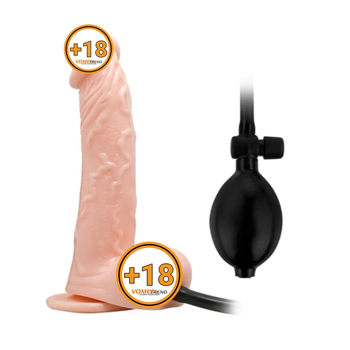 19 cm Pompalı Büyüyen Realistik Penis Anal Vajinal Dildo Mastürbatör - vomentrend.com