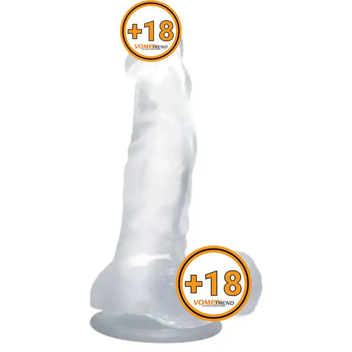 16,7 cm Şeffaf Realistik Damarlı Vantuzlu Dildo Penis - vomentrend.com