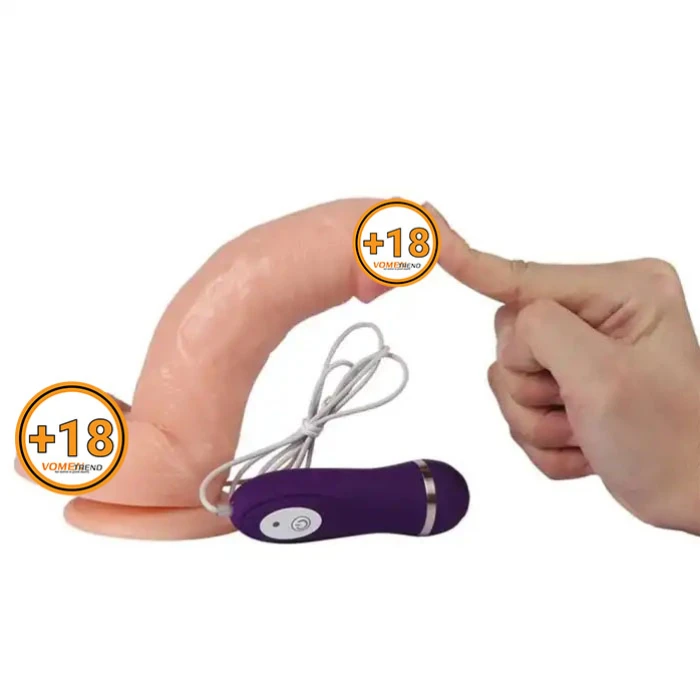 17,5 cm Gerçekçi Titreşimli Dildo Vibratör Penis - vomentrend.com