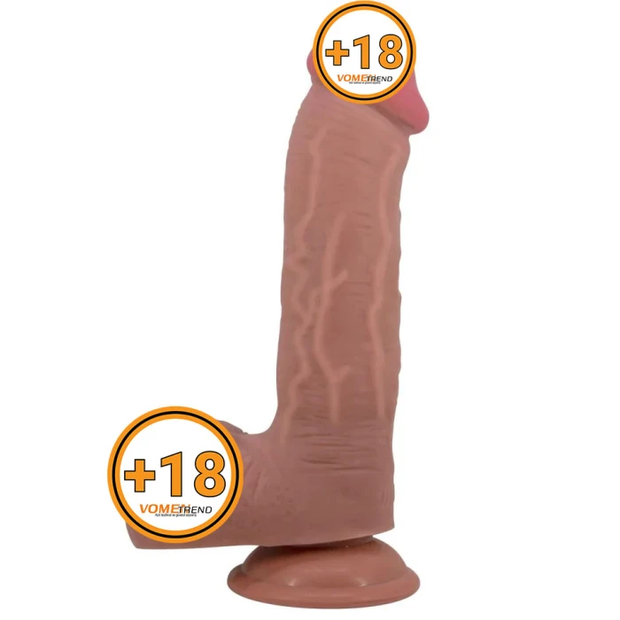 23,4 cm Çift Katmanlı Gerçekçi Melez Dildo Penis - vomentrend.com