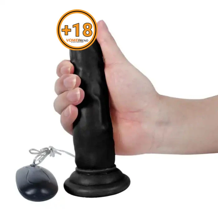 18,5 cm Realistik Testissiz Titreşimli Zenci Dildo Penis - vomentrend.com