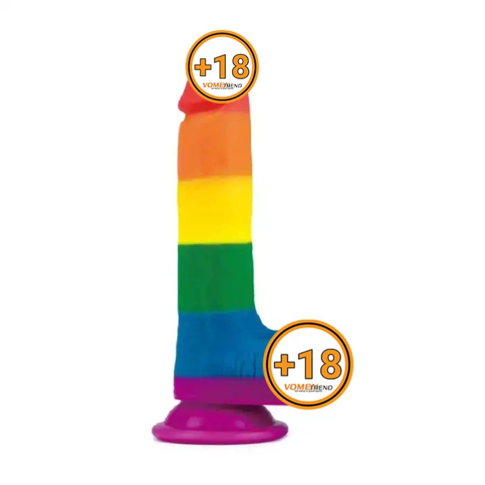 19,5 cm Renkli Realistik Vantuzlu Dildo Penis - vomentrend.com