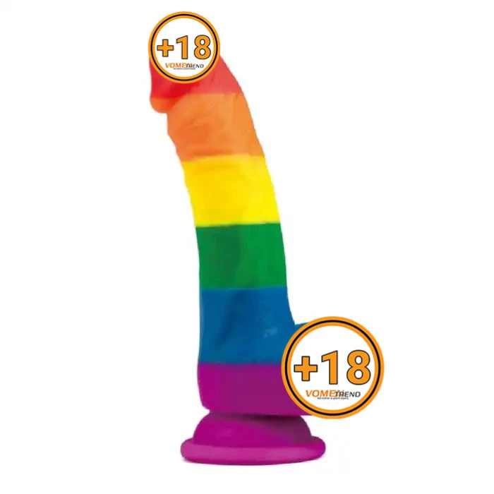 20,5 cm Renkli Realistik Vantuzlu Dildo Penis - vomentrend.com