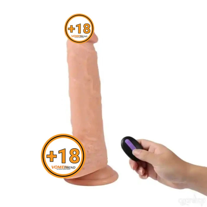 21 cm USB Şarjlı Uzaktan Kumandalı Dildo Vibratör - vomentrend.com