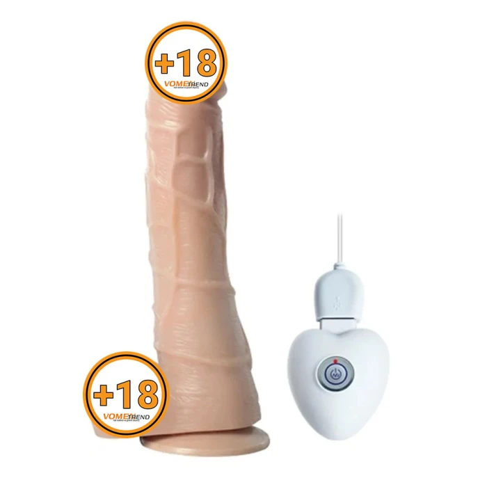 20 cm 10 Titreşimli Oynar Başlı USB Şarjlı Teknolojik Vibratör Penis - vomentrend.com