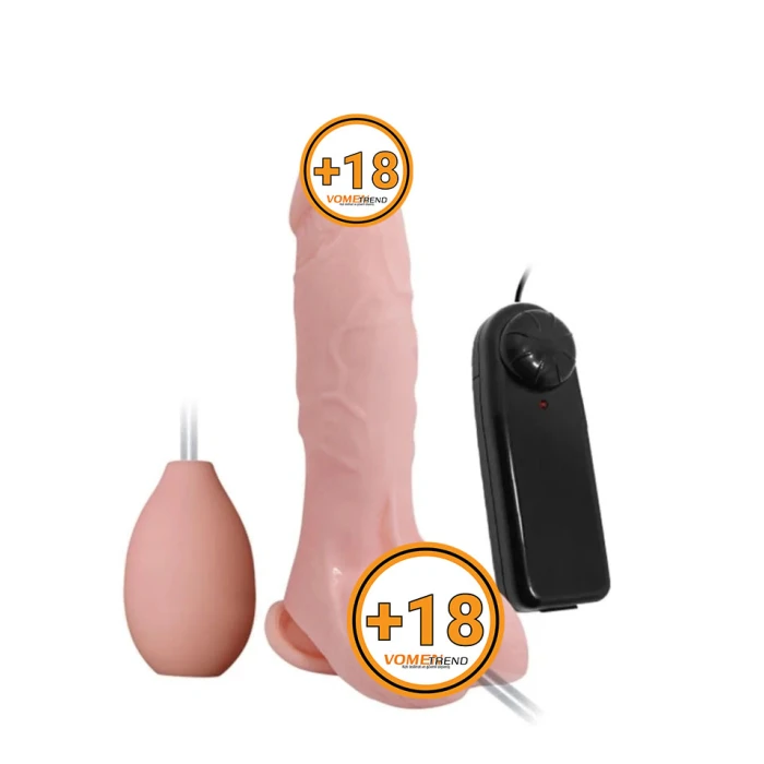 19,3 cm Su Fışkırtmalı Realistik Titreşimli Penis Anal Vajinal Dildo - vomentrend.com