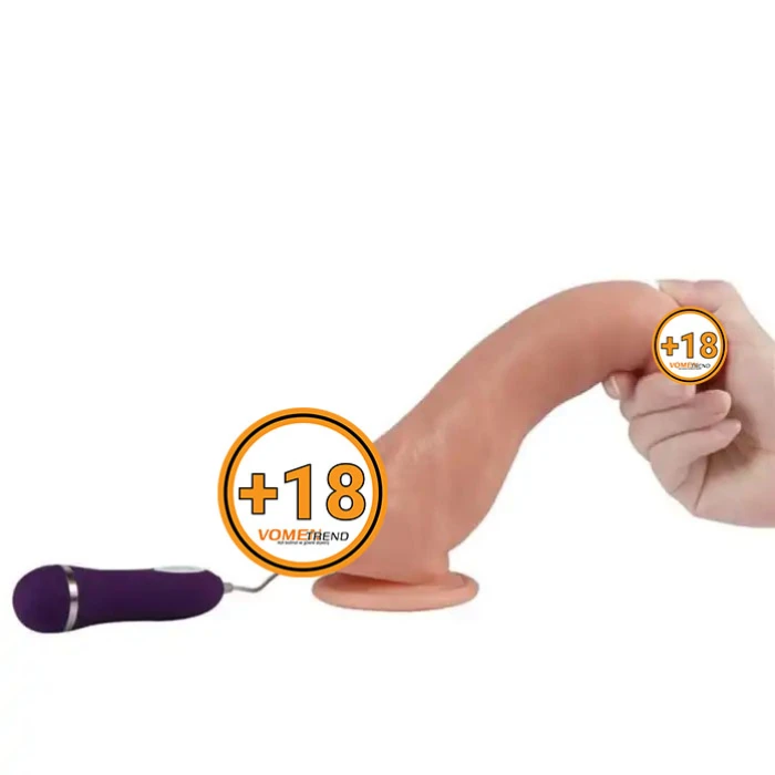 22,5 cm Gerçekçi Titreşimli Dildo Vibratör Penis - vomentrend.com