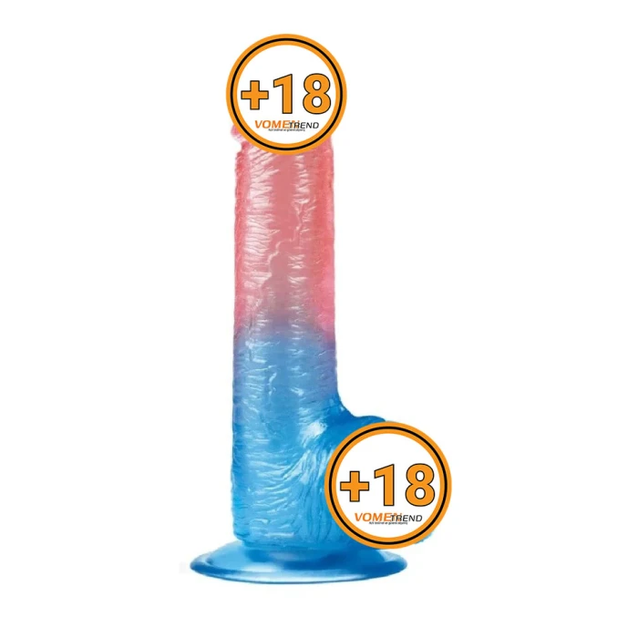 19 cm Çift Renkli Realistik Vantuzlu Dildo Penis - vomentrend.com