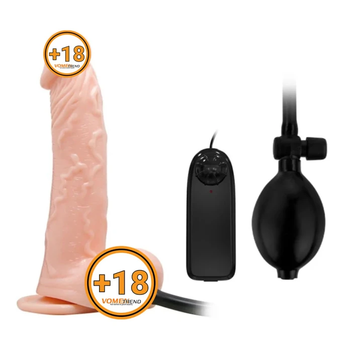 19 cm Pompalı Büyüyen Realistik Penis Anal Vajinal Dildo Mastürbatör - vomentrend.com